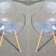 Suite of 6 chairs, wooden cookie legs, design Studio Zetass, Infiniti