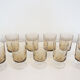 Lot of 11 Luminarc 1970 black smoked glass wine glasses