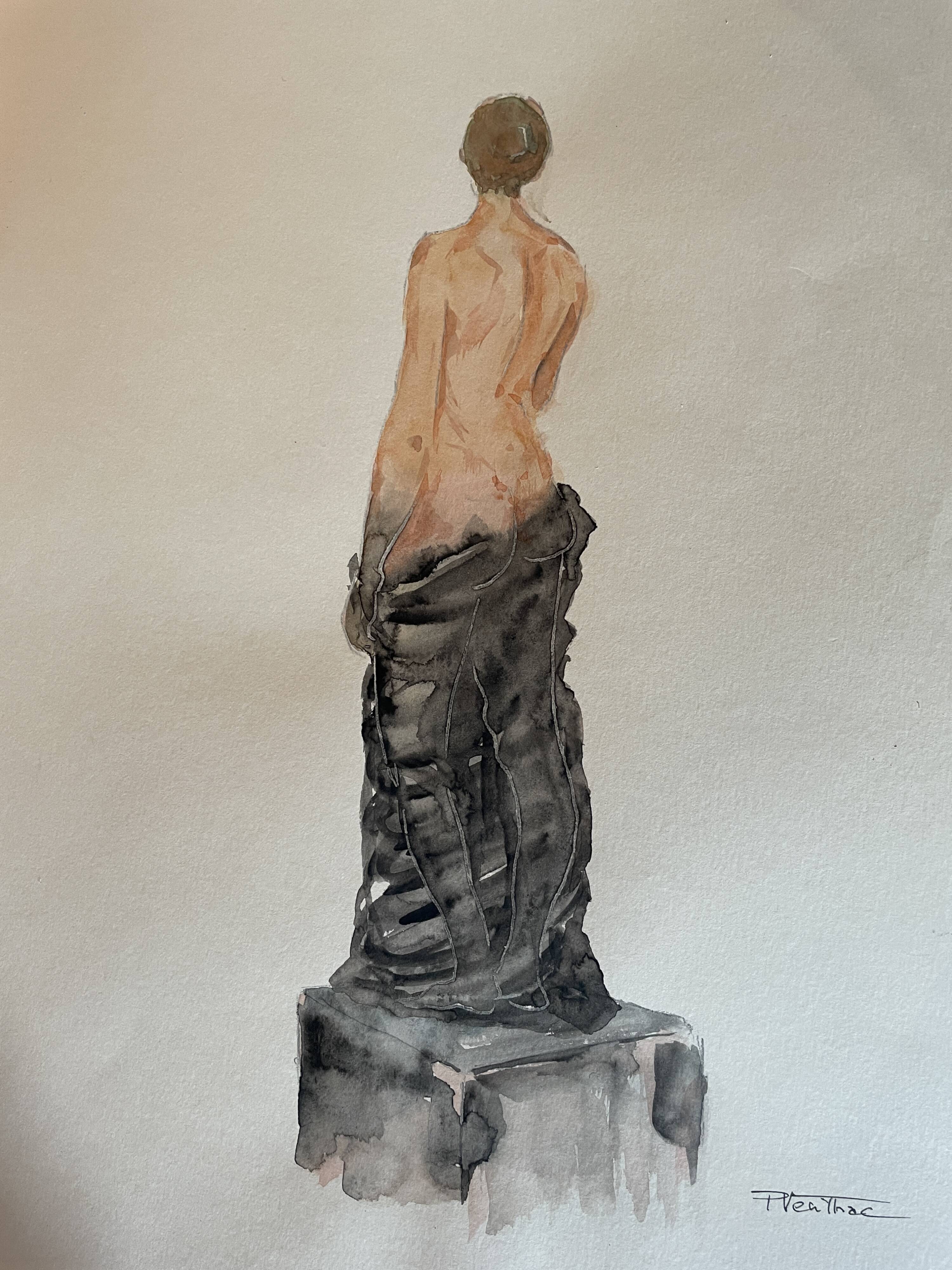 Tableau Aquarelle signé « la statue vivante »