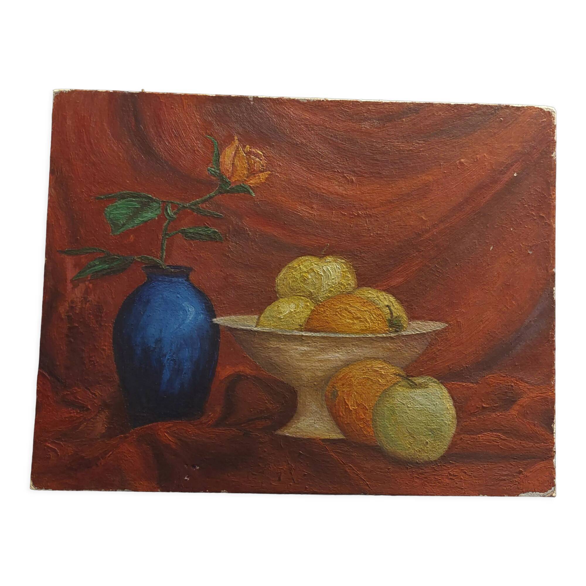 Painting oil on cardboard still life