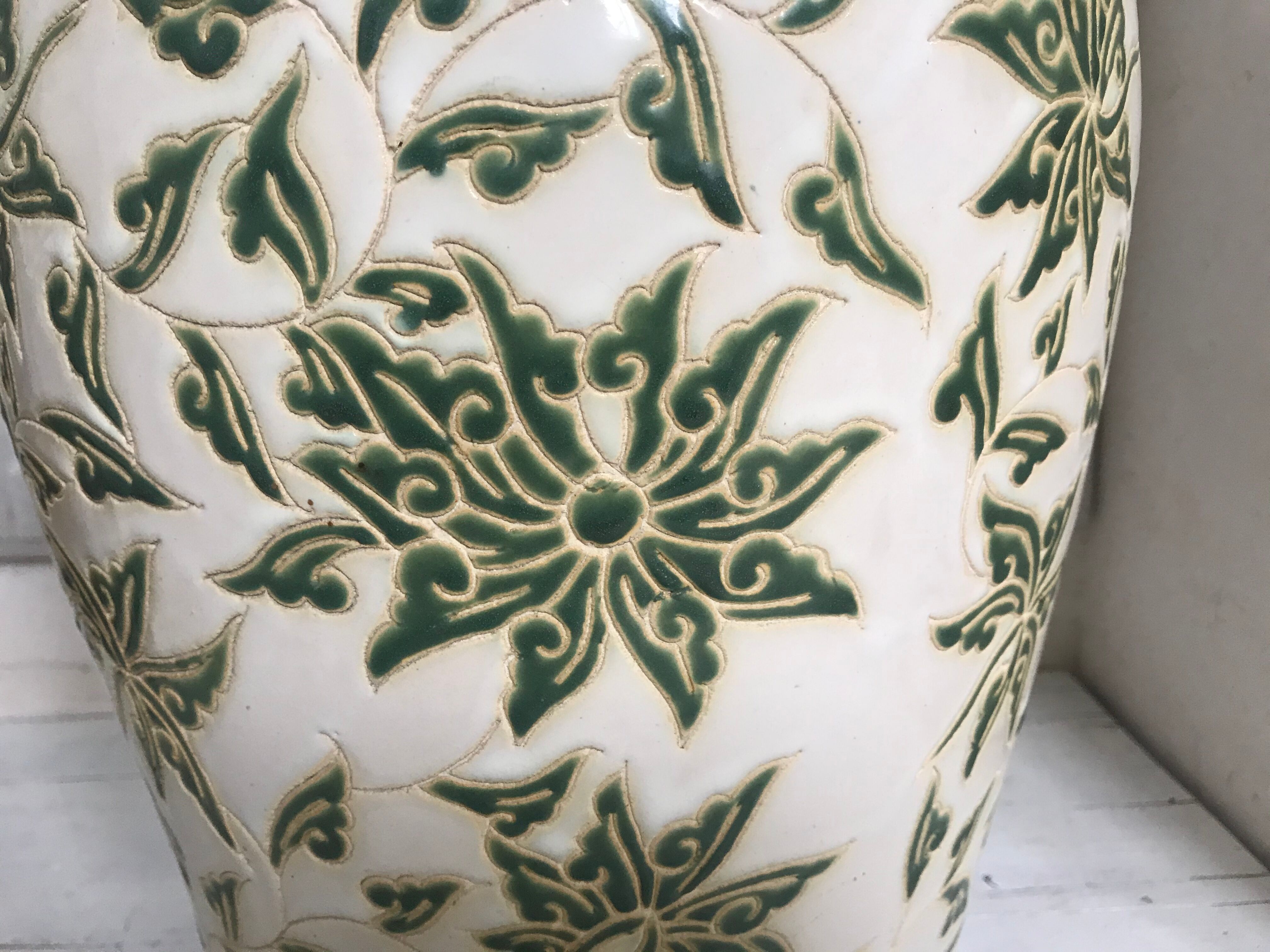 44cm enamelled ceramic vase