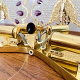 Ensemble de 2 appliques murales en verre cristal en forme de paon de Palwa