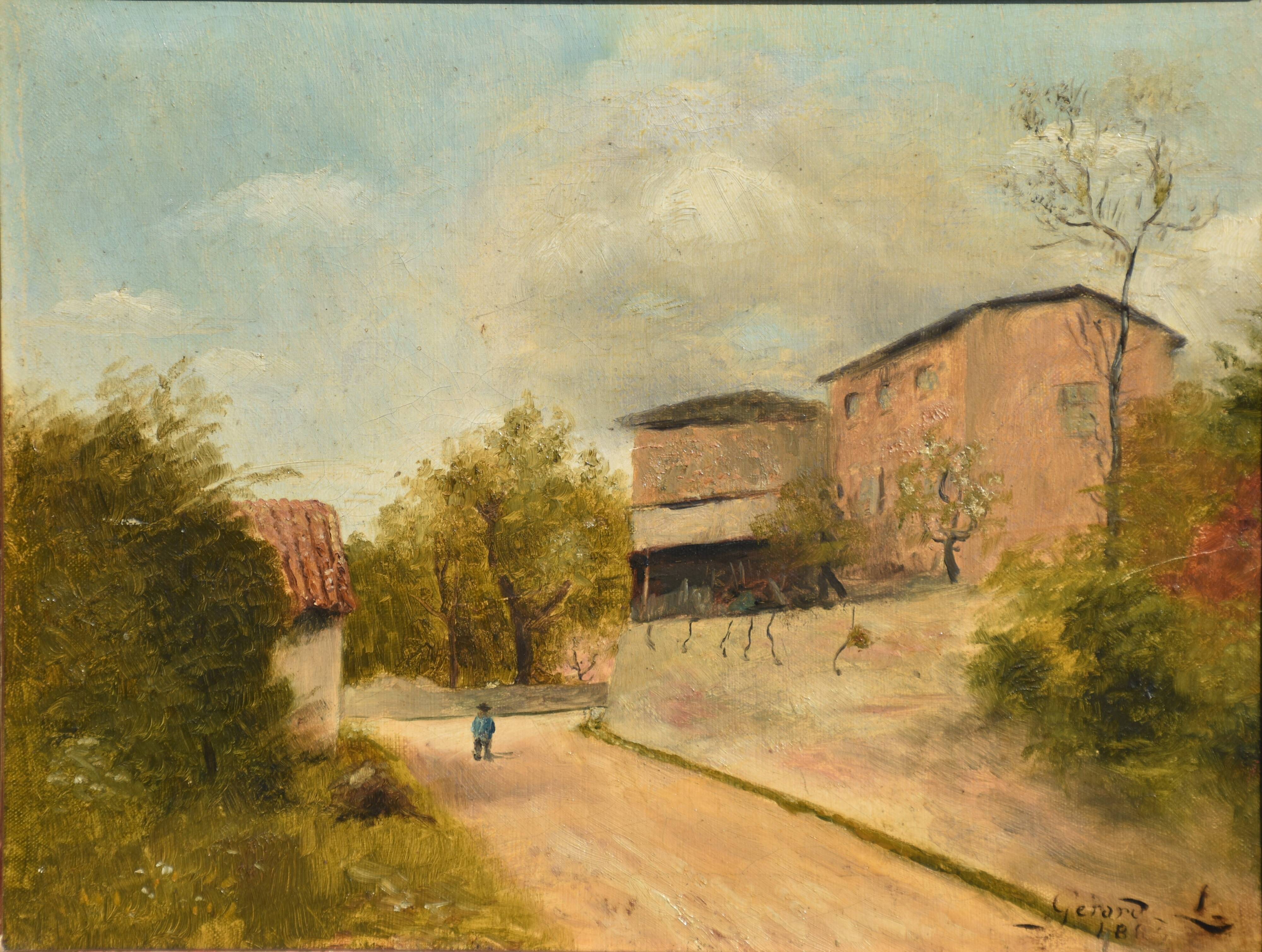 Léon Guérard, Village Street in Beaujolais (1889)