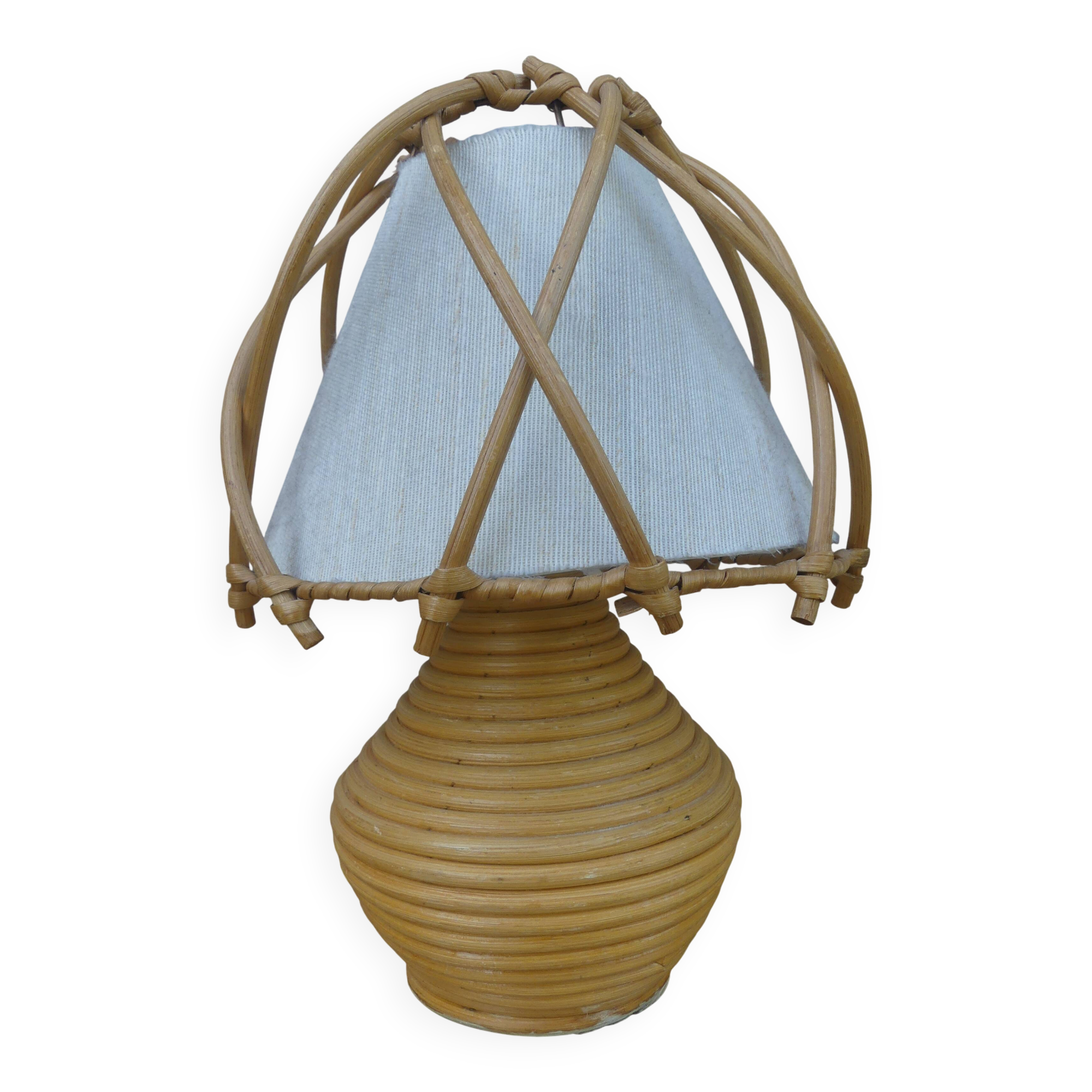 Louis SOGNOT rattan bedside lamp