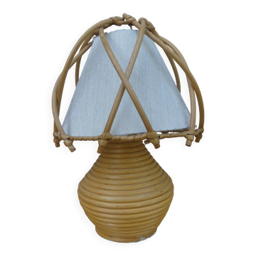 Lampe de chevet rotin Louis SOGNOT