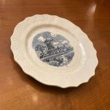 Rare old plate with Delft blue decor