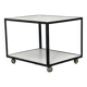Table d'Appoint Roulante Mid-Century en Stratifié Blanc et Acier Noir par George Nelson pour Herman Miller, 1950s