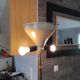 Lampadaire vintage marbre tissu année 50