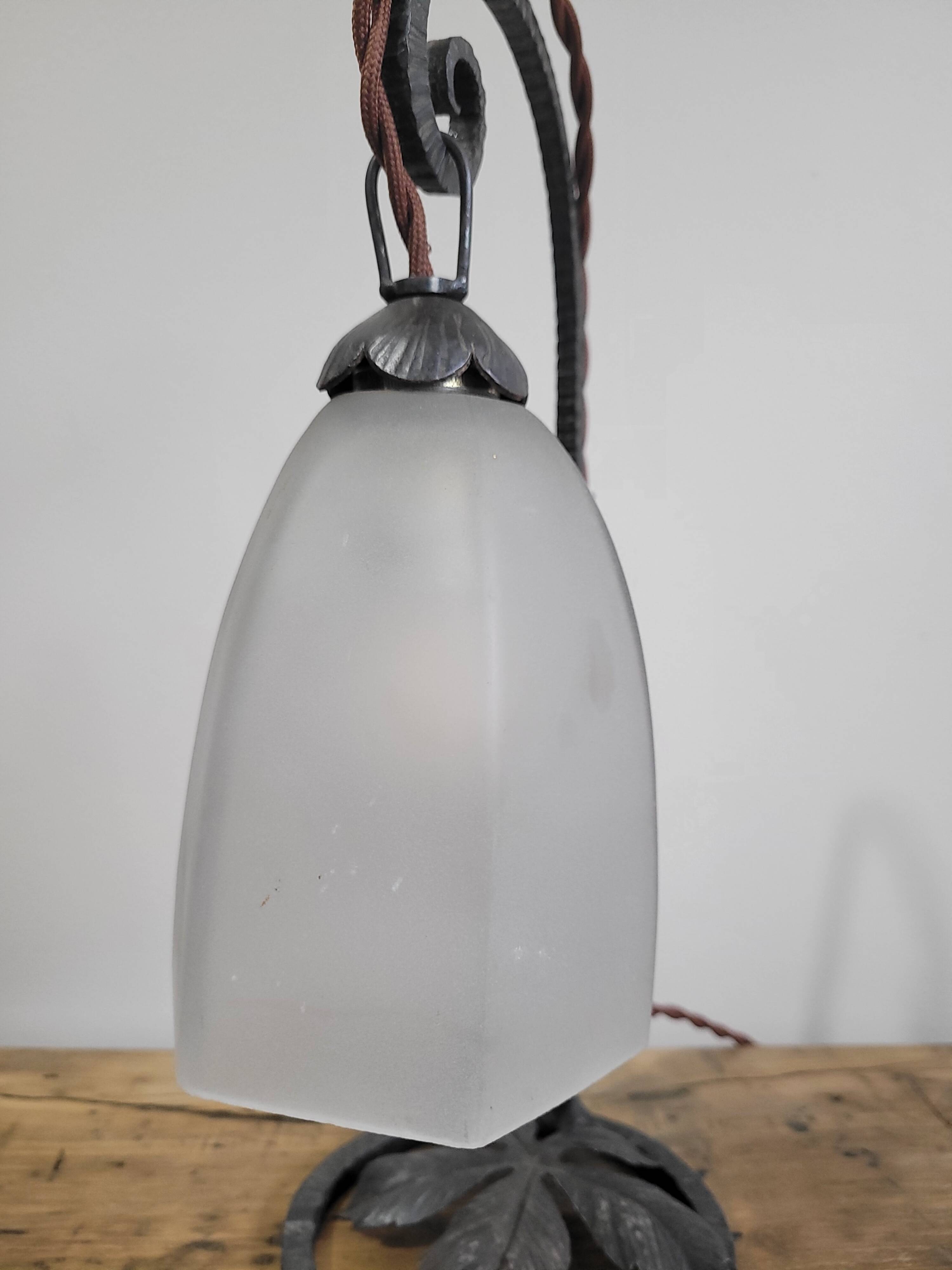 Wrought iron lamp, early 20th century
