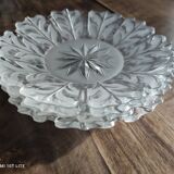 Set of 4 opaque glass bread plates snowflake