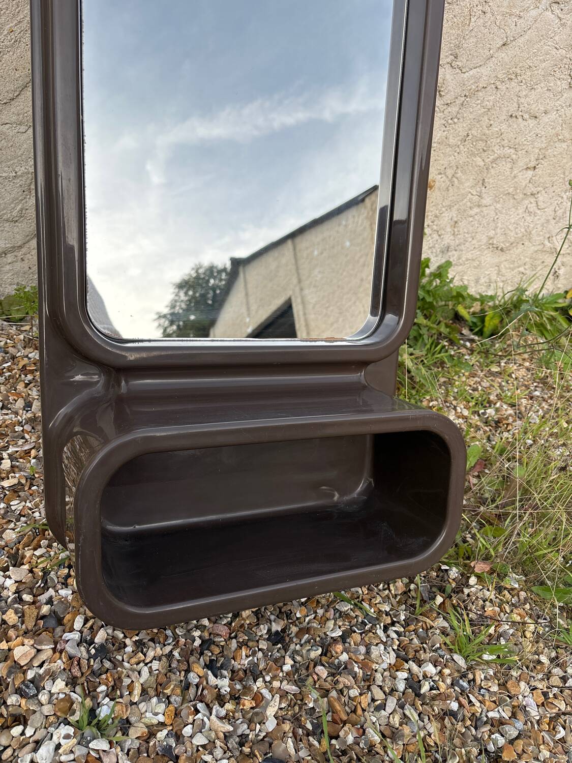 Vintage thermoformed plastic mirror