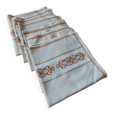 Lot de 6 serviettes de table Vintage