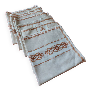 Lot de 6 serviettes de table Vintage
