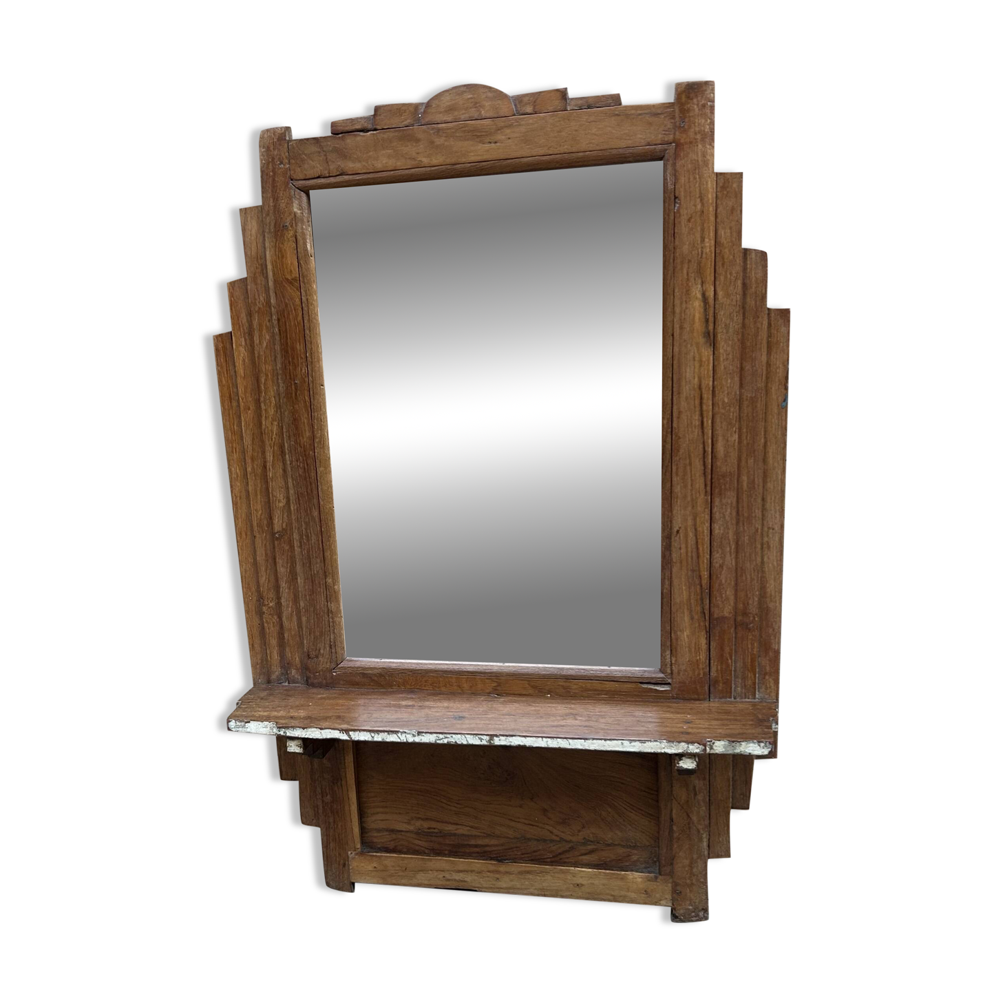 Miroir - étagère art déco en teck birman