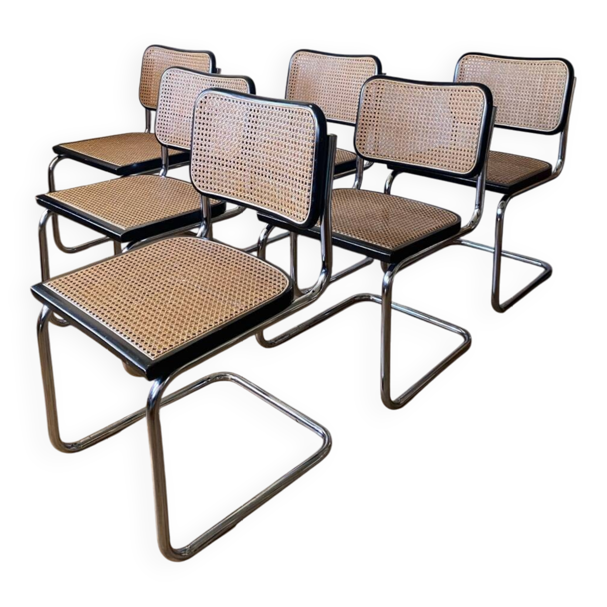 6 black Cesca B32 chairs