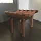 Vintage rustic ecuadorian leather sling footstool by Angel I. Pazmino, 1960s