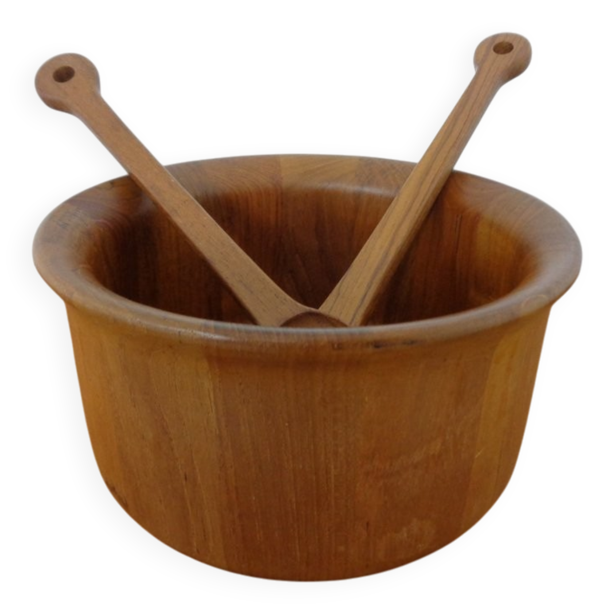 Mid-Century Teak Salad Bowl and Spoons by Richard Nissen for Nissen, 1960s, Set of 3