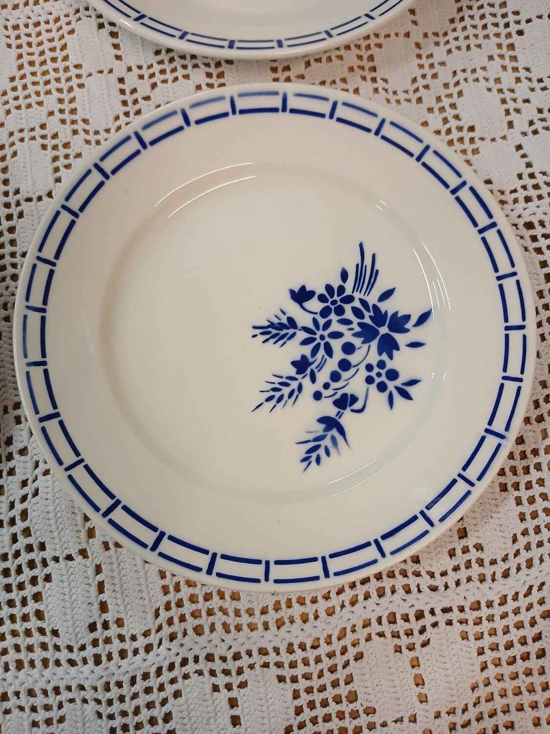 6 antique Badonviller dinner plates