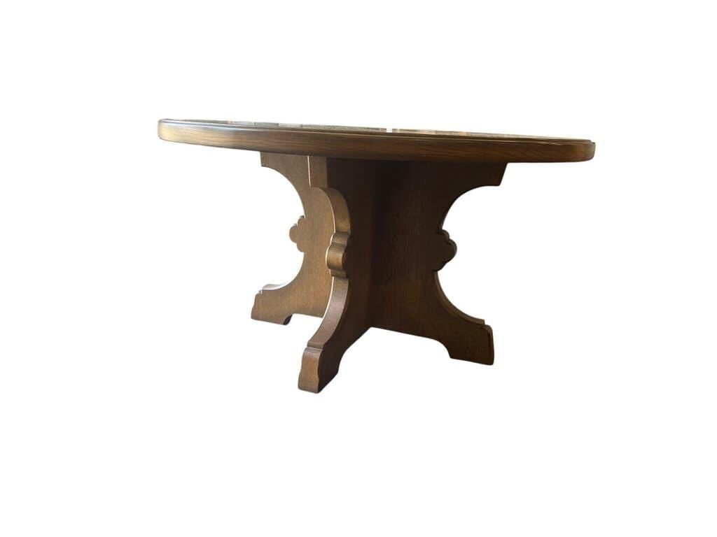 Rustic vintage high coffee table in wood