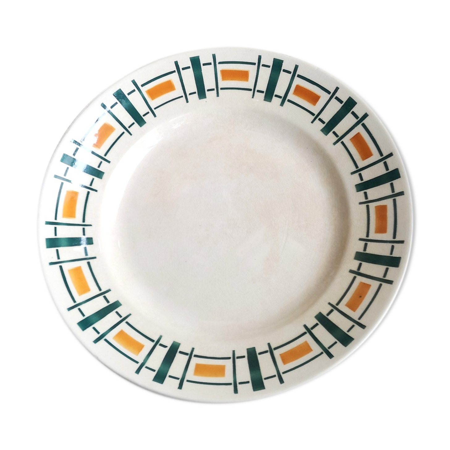 Badonviller ceramics round plate quiberon collection