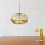 Murano glass pendant lamp by Doria Leuchten, oval amber glass pendant lamp
