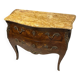 Curved chest of drawers with marquetry and marble