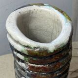 Raku ceramic tubular vase