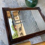 Large rectangular wooden mirror
