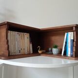 Vintage oak corner wall shelf