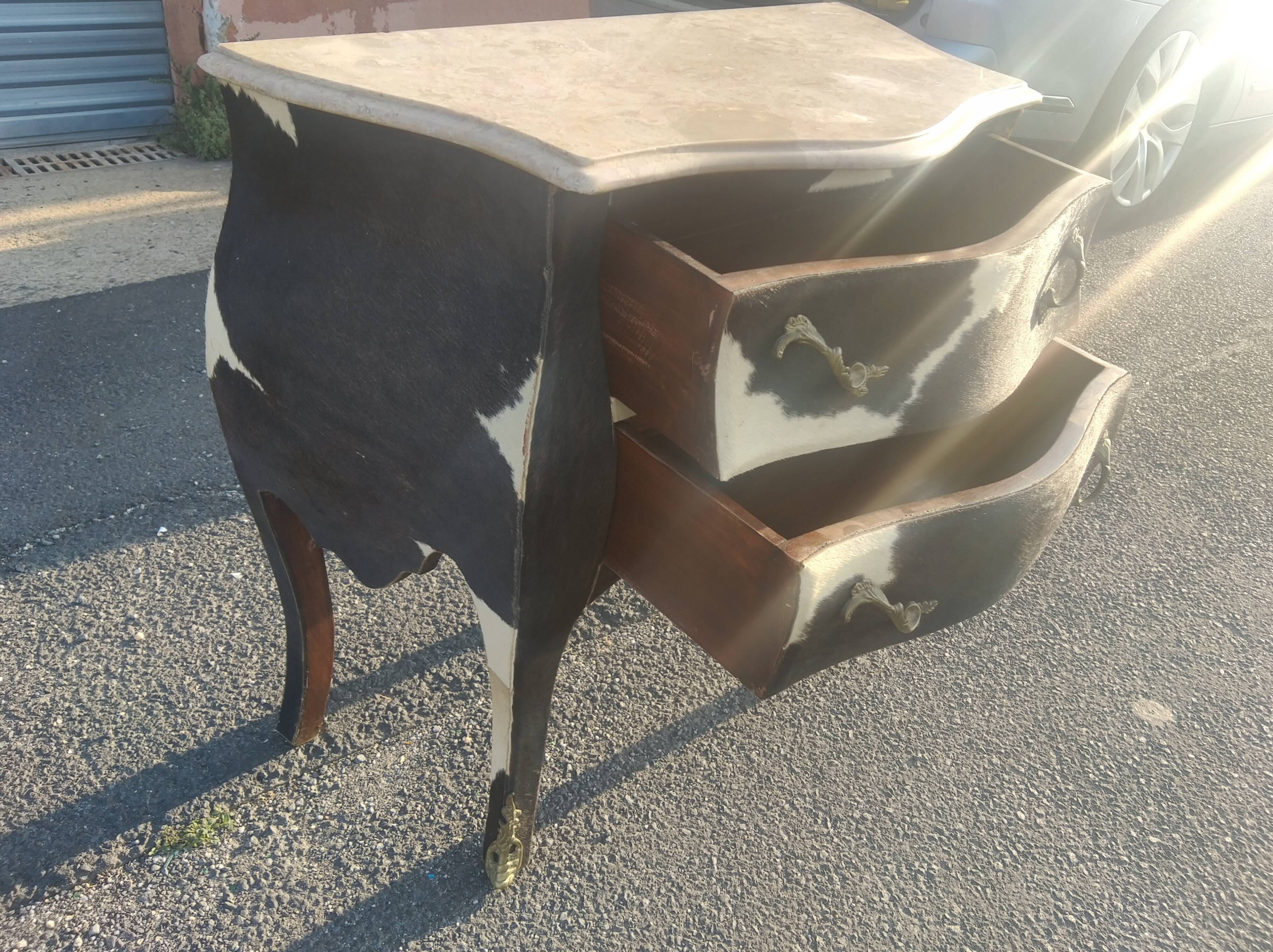 Louis XV cowskin style dresser