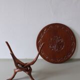 Sculptural carved teak side table | 1960s