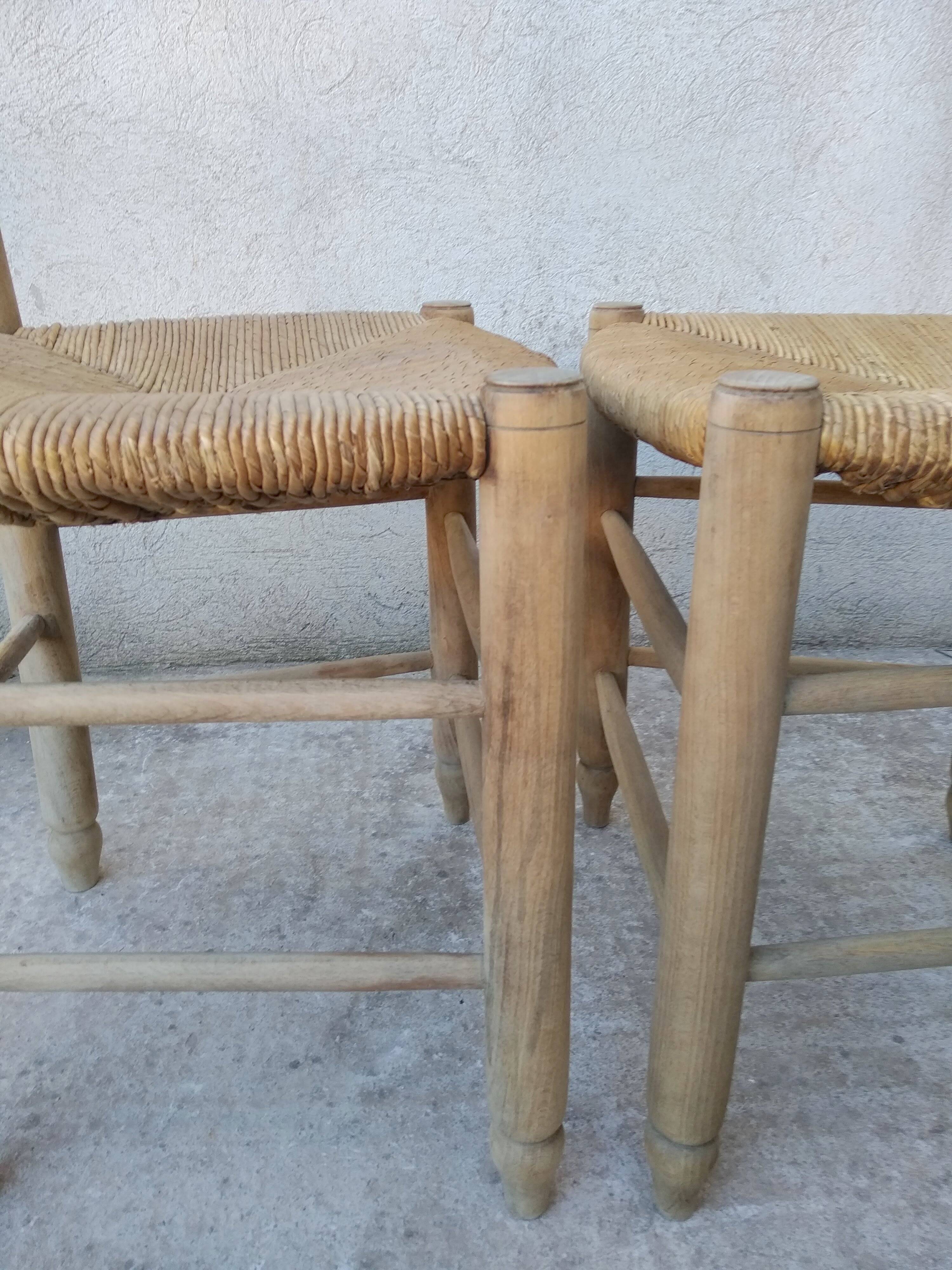 2 vintage straw chairs