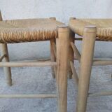 2 vintage straw chairs