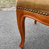 Louis XV style wooden and velvet footrest