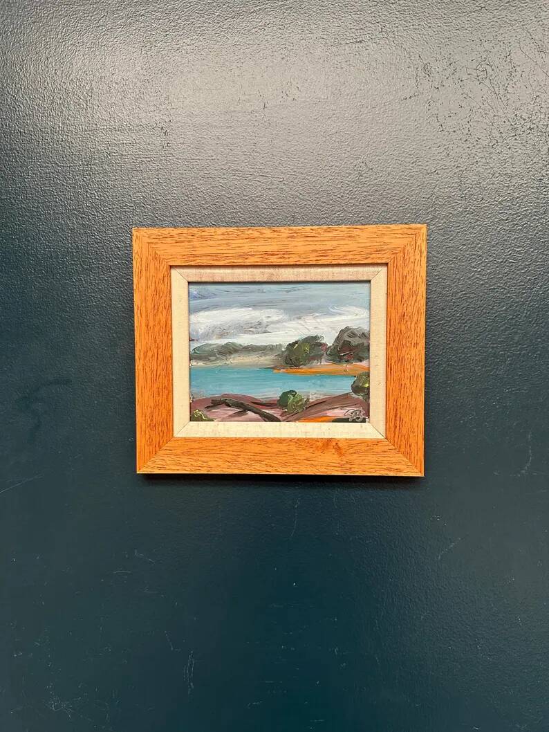 Original Swedish Oil on Panel “Coastal Landscape” by Göran Brunius – Signed