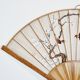 Fan hand painted fabric and bamboo