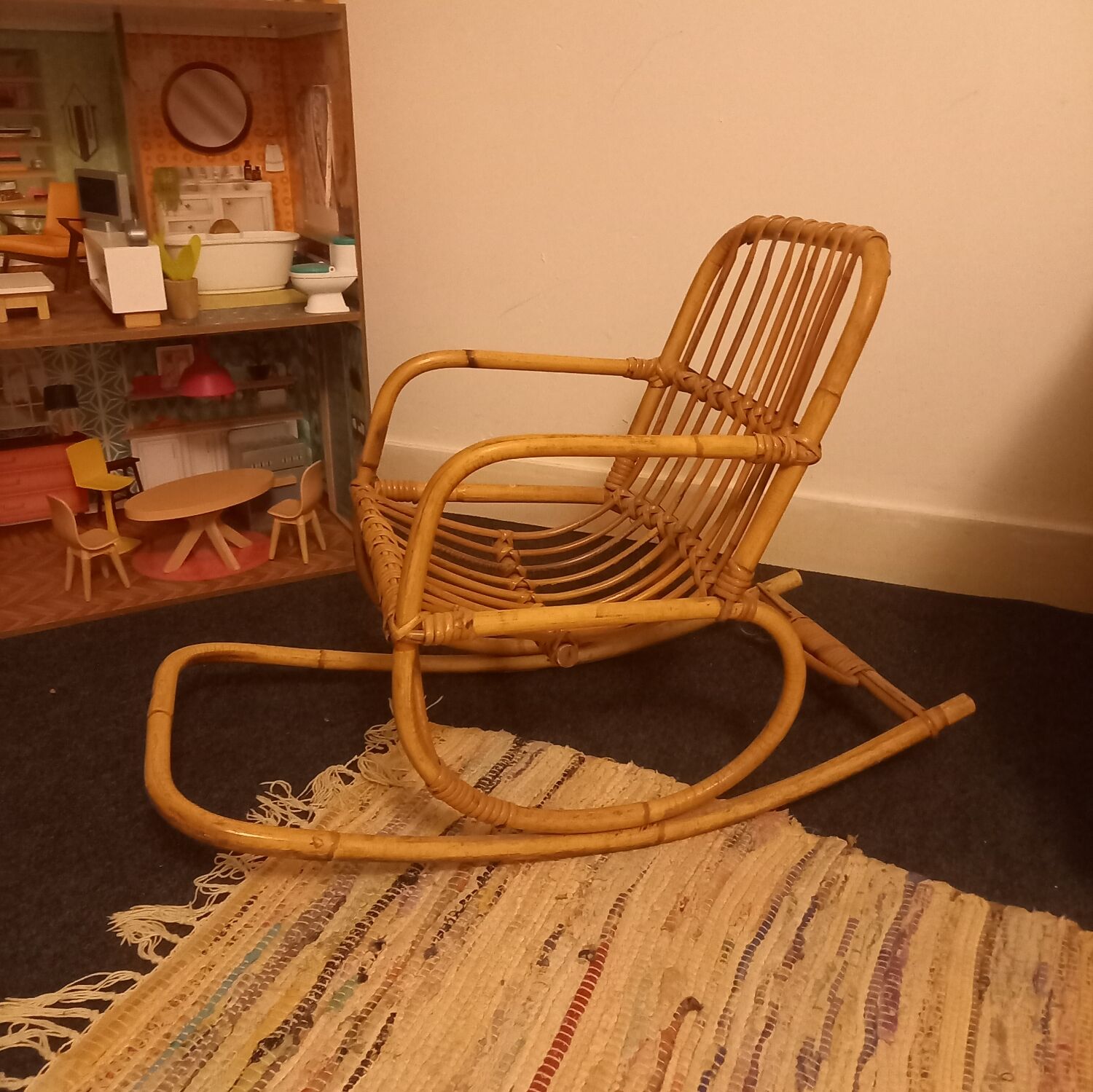 Children's rattan rocking chair