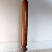 Table / Vintage cherry wood desk with turned legs – Natural patina