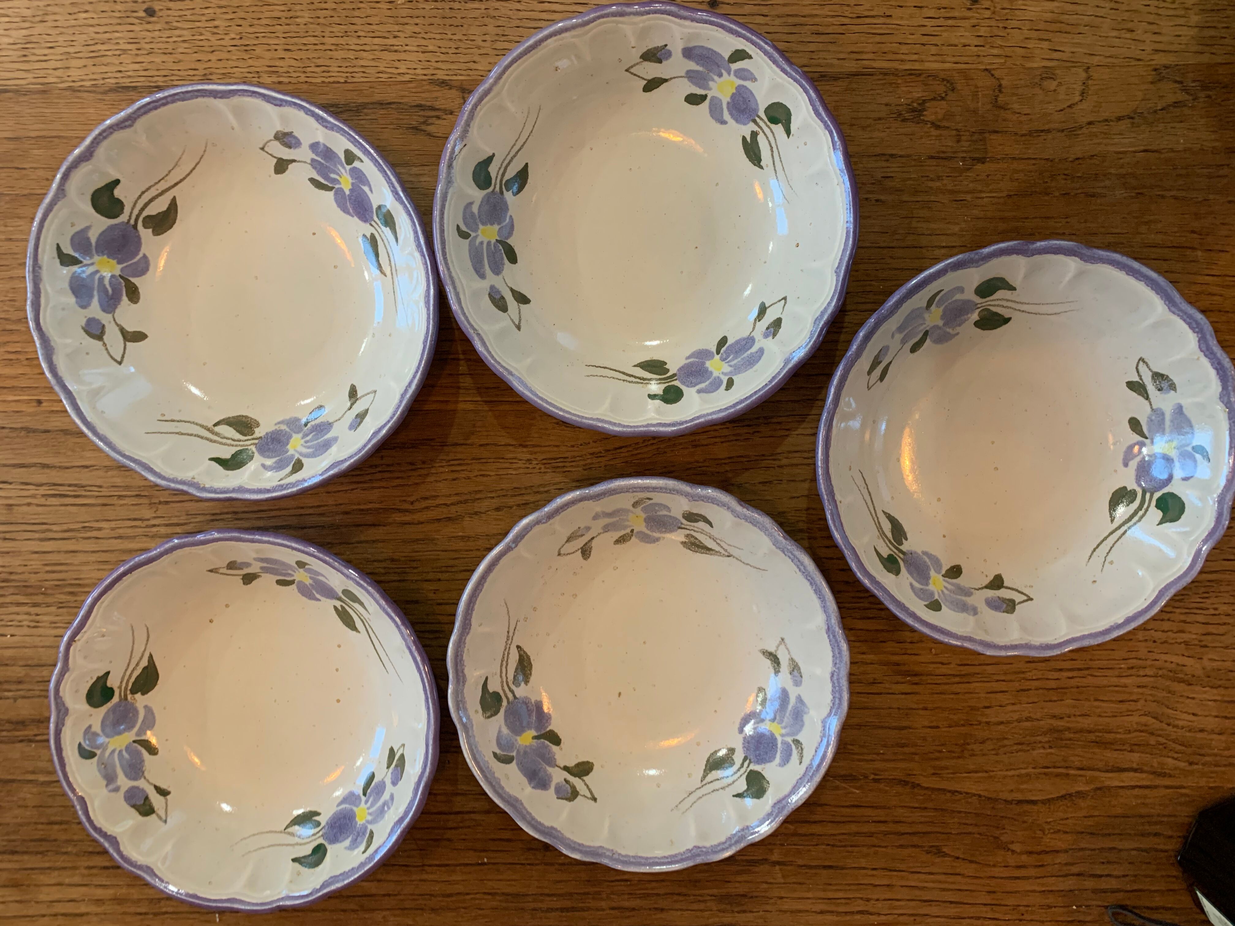 Assiettes creuses Salins France fleurs