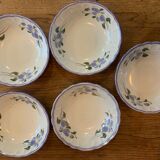 Assiettes creuses Salins France fleurs