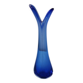 blue glass vase