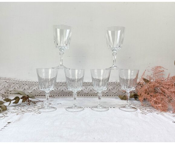 6 Cristal D'Arques white wine glasses model "VERSAILLES" | Selency