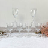 6 Cristal D'Arques white wine glasses model "VERSAILLES"