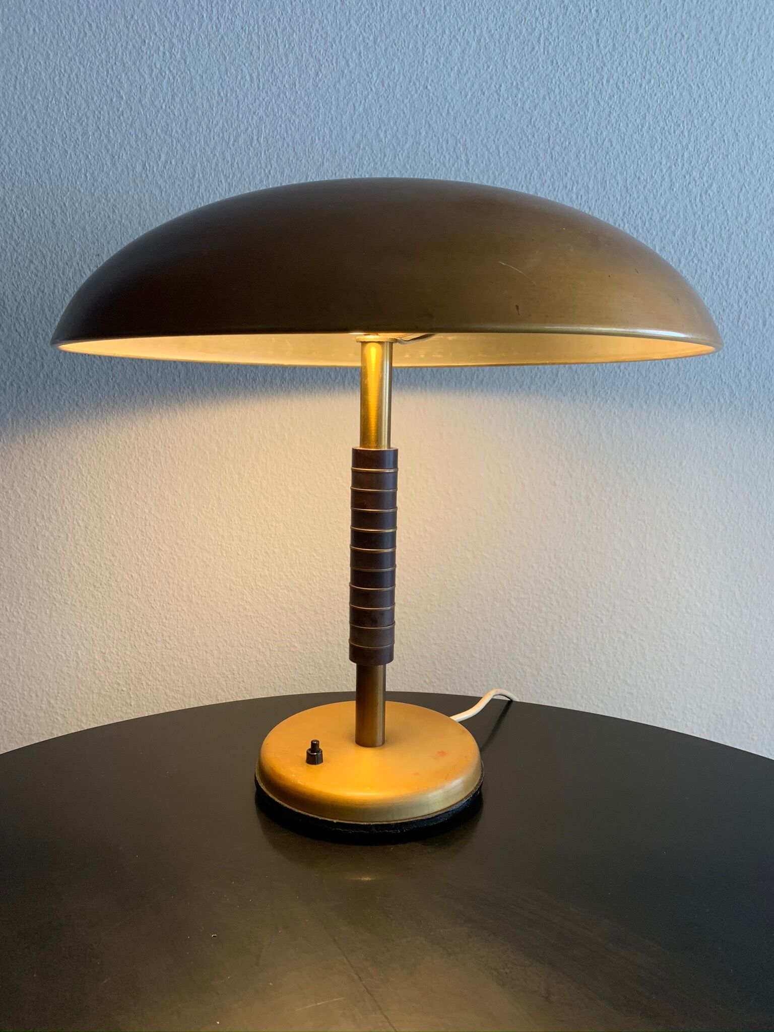 Art Deco Bauhaus Desk Lamp by Kaiser Idell in Brass 1930s