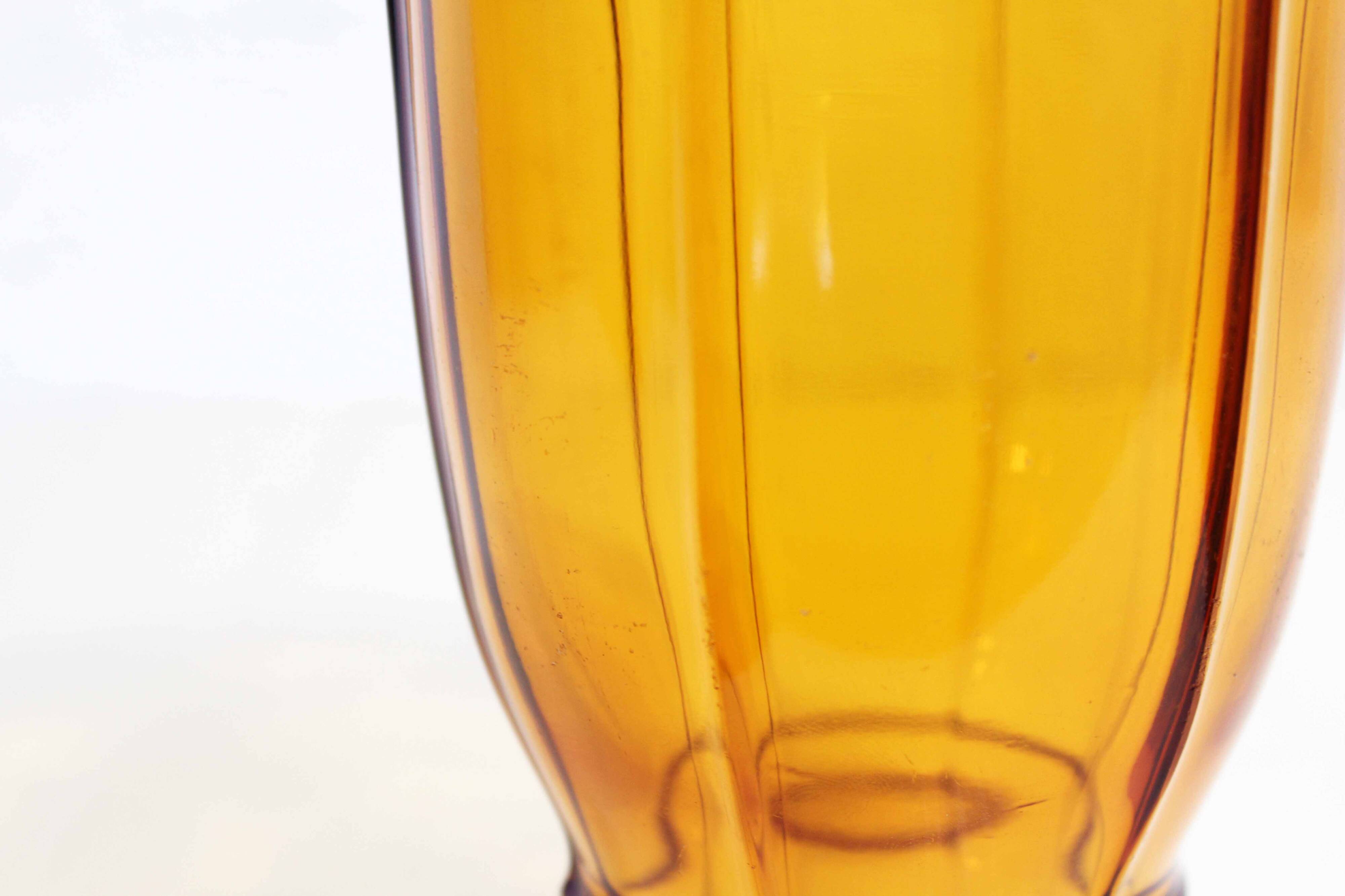 Art Deco amber glass vase