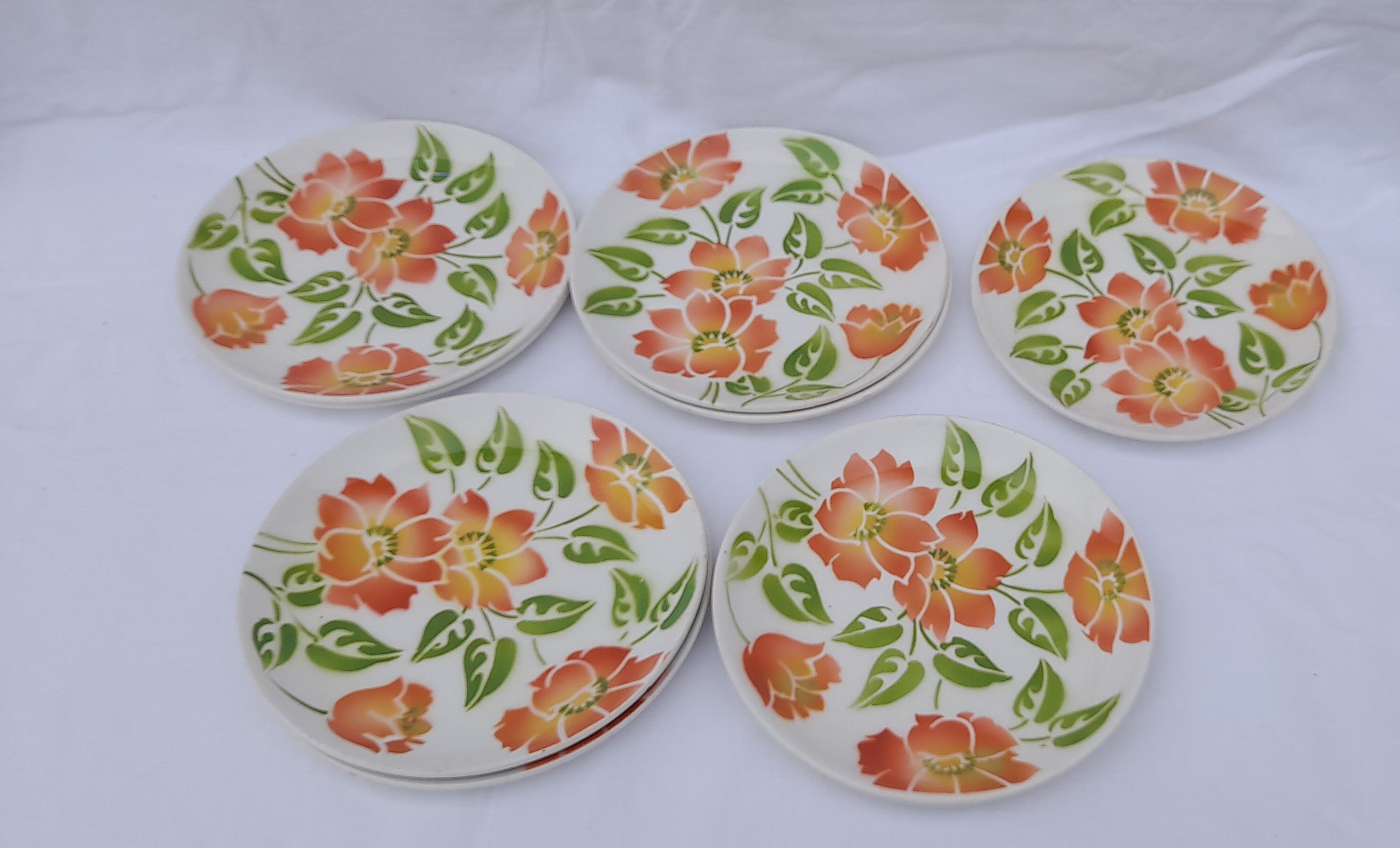 9 earthenware dessert plates Moulin des loups orchies model Ontario diam 20 cm