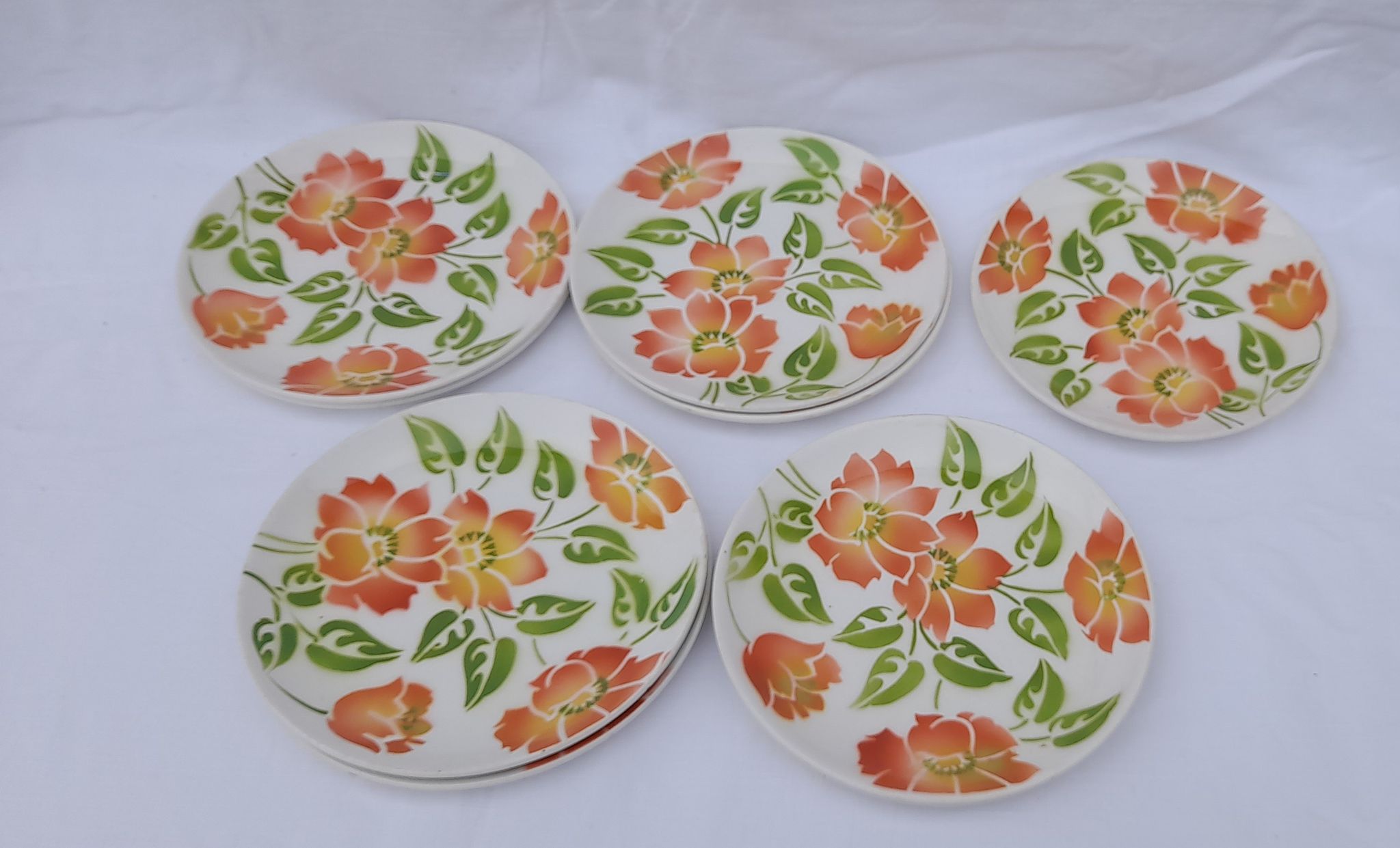 9 earthenware dessert plates Moulin des loups orchies model Ontario diam 20 cm