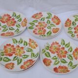 9 earthenware dessert plates Moulin des loups orchies model Ontario diam 20 cm