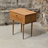 Scandinavian bedside table with hinged drawer