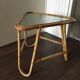 Table d'appoint en rotin et verre de Rohé Noordwolde, années 1950